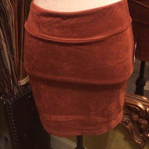 Suede Rust Orange skirt